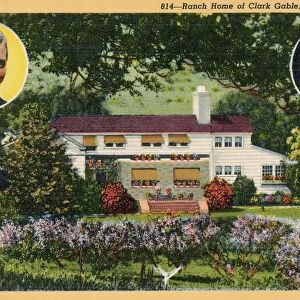 Home of Actor Clark Gable. ca. 1941, Encino, California, USA, 814--Ranch Home of Clark Gable, Encino, California