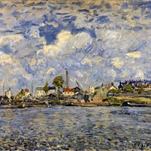 The Seine au point du jour 1877: Alfred Sisley (1839-1899) French painter. Oil on canvas