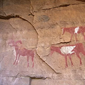 Three Animals, Rock painting in the Sahara