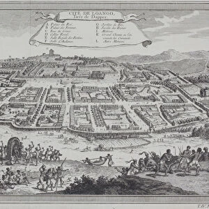 Antique print of city of Loango in the Congo, Africa