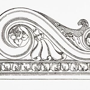 Decorative carving from Roman building, detail