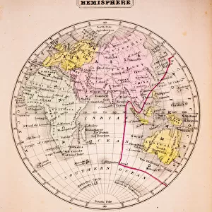 Eastern Hemisphere 1852 Map