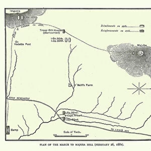 Plan of march to Majuba Hill, First Boer War