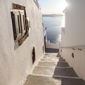 Stairs to the sea, in the town of Oia, Santorini