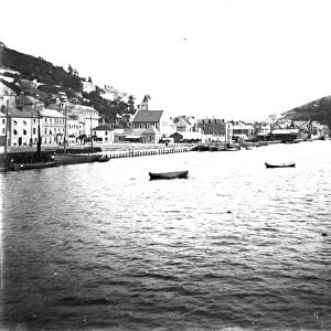 View from the bridge towards East Looe, Cornwall. Early 1900s