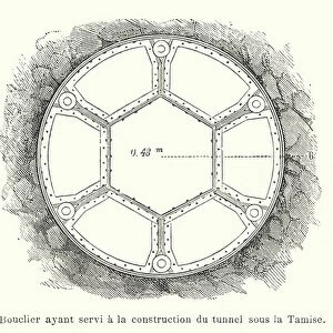 Bouclier ayant servi a la construction du tunnel sous la Tamise (engraving)