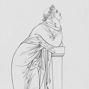 Clio, from a statue in the Borghese villa (engraving)