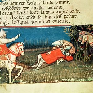 The Death of Roland, from a Venetian Codex (vellum)