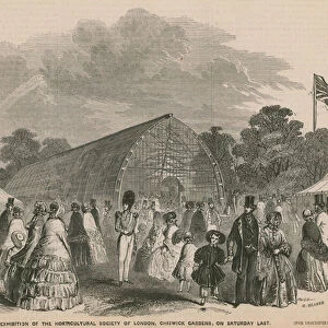 Exhibition of the Horticultural Society of London, Chiswick Gardens (engraving)