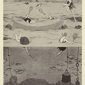 Fish Tennis, a thrilling new water game (litho)