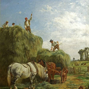 Haymaking at Kingweston, 1860 (oil on canvas)