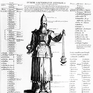 The High Priest of Judaism, and the genealogy of the priestly family of Levi (engraving)