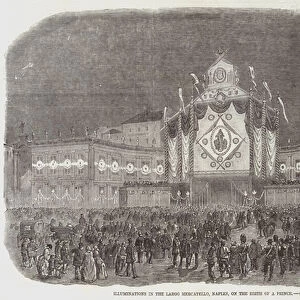 Illuminations in the Largo Mercatello, Naples, on the Birth of a Prince (engraving)