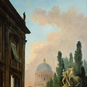 Imaginary View of Rome with the Horse Tamer of the Monte Cavallo