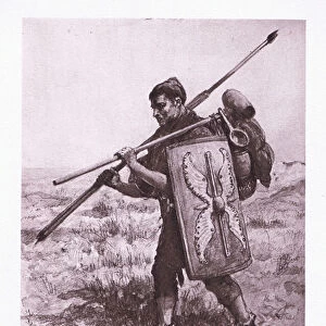 The Impeditus or fully equipped foot soldier, illustration from The Roman Soldier