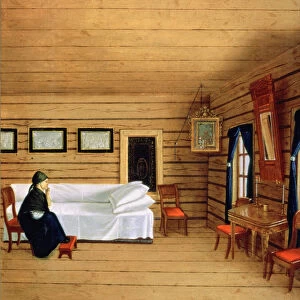 Interior with a seated woman (oil on canvas)