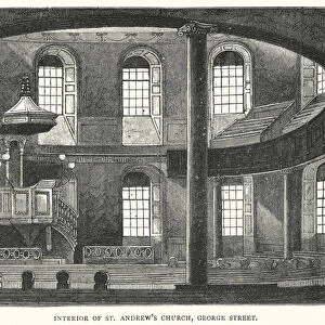 Interior of St Andrews Church, George Street (engraving)