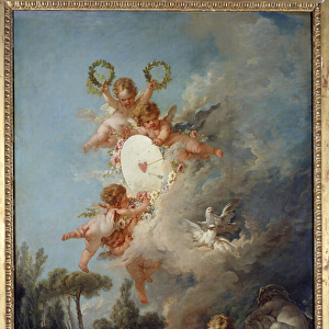 La cible d amour Painting by Francois Boucher (1703-1770) 1758 Sun