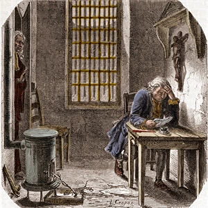 Louis XVI (1754-93) Reading his Last Will and Testament in the Temple 1792 - Louis XVI