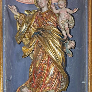 Madonna of the Rosary (doors 1750) (carved and painted wood)