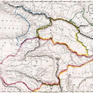 Map of Armenia, Colchis, Iberia and Albania, from The Atlas of Ancient Geography