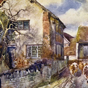 Mary Ardens Cottage, Wilmcote (colour litho)