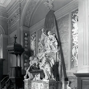 Monument to the 1st Duke of Marlborough in the Chapel at Blenheim Palace, Oxfordshire, from The Country Houses of Sir John Vanbrugh by Jeremy Musson, published 2008 (b/w photo)