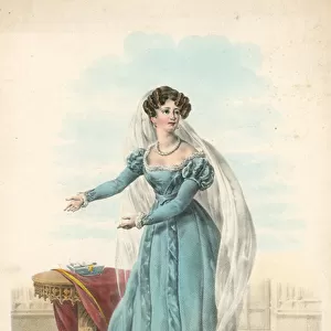 Mrs Charton, artiste du Theatre Royal de l Odeon, in the role of Leonore in Fiesque (coloured engraving)