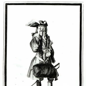 A Nobleman in Teckeli Dress, 1694 (engraving) (b / w photo)