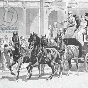 Opening of the carriage season, starting at the White Horse Cellar, Coach, Piccadilly, England