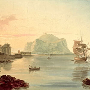 Palermo Harbour with Mount Pellegrino, 1831 (oil on canvas)