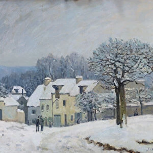 The Place du Chenil at Marly-le-Roi, Snow, 1876 (oil on canvas)