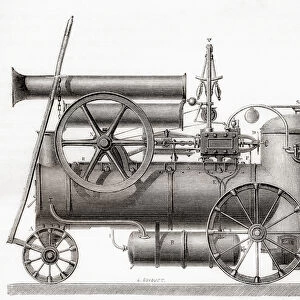 A portable steam engine built in France by the company M