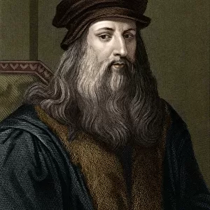 portrait of Leonard de Vinci (1452-1519) (Leonardo da Vinci), Italian painter