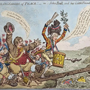 Preliminaries of Peace, or John Bull and his Little Friends Marching to Paris