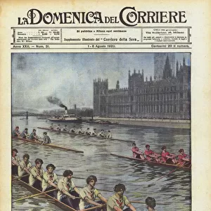 Rowing is becoming an increasingly popular pastime among women (colour litho)
