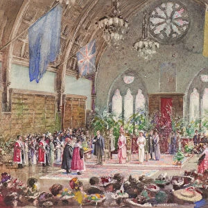 Royal Visit to Dundee, 1914 - Reception in the Albert Hall, 1914 (w / c)