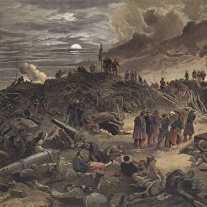 Ruins of the Malakoff Redoubt after its capture by the French, Siege of Sevastopol, 8 September 1855 (colour litho)