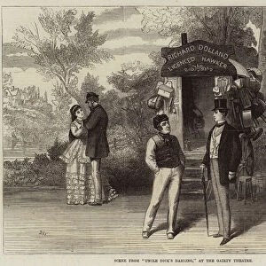 Scene from "Uncle Dicks Darling, "at the Gaiety Theatre (engraving)