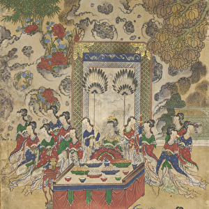 Seowangmo, detail from The Banquet of Seowangmo, c. 1800 (ink, color and gold on silk)