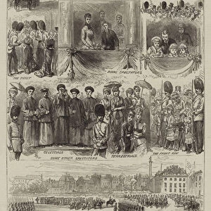 Sketches at Trooping the Colours on the Queens Birthday (engraving)
