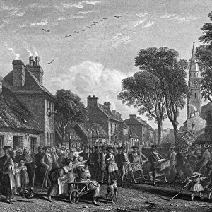 Tarbolton, Procession of St. James Lodge, 1846 (engraving) (b / w photo)