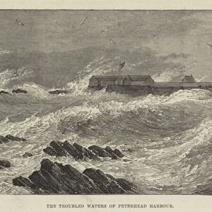 The Troubled Waters of Peterhead Harbour (engraving)