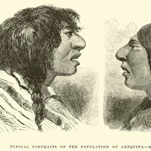 Typical portraits of the population of Arequipa, Quichua Indians (engraving)