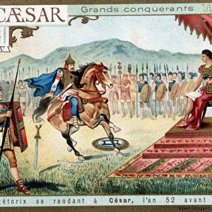 Vercingetorix going to Cesar, in the year 52 BC - Liebig advertising vignette