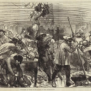 Wreckers at Work in the Saloon of the Deutschland (engraving)