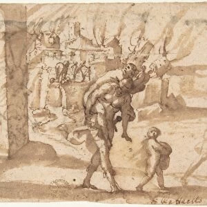 Aeneas Carrying Anchises Burning Troy 1624-63