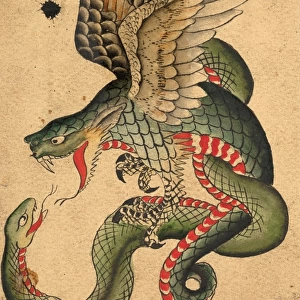 Drawings Prints, Ephemera, Tattoo Design, Dragon Snake, Inspired Japanese Examples