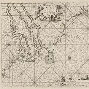 Sea chart of the coast of Gambia and part of the coast of Senegal, Guinea and Sierra