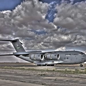 High dynamic range image of a C-17 Globemaster as it was unloading